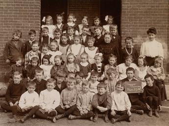 (CHILDREN) Group of 20 class portraits of American students, comprising those depicting a teacher and her
